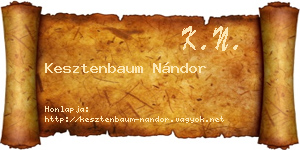 Kesztenbaum Nándor névjegykártya