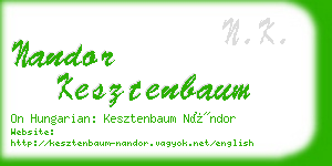 nandor kesztenbaum business card